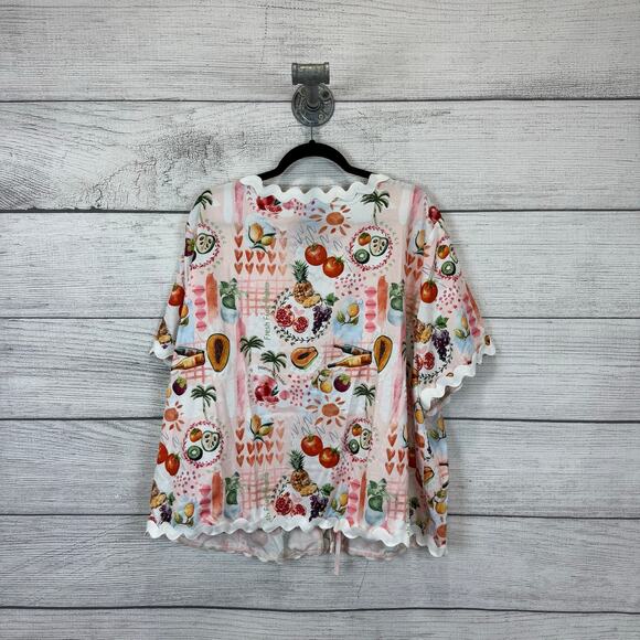 Shein Plus Size Light Pink Summer Fruit Printed 2 Piece Matching Set Size 4XL - Picture 7 of 11